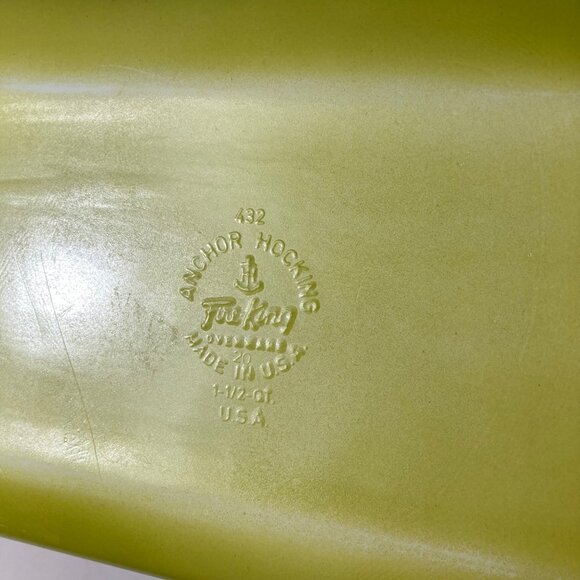 Vintage Anchor Hocking Fire King 1.5Qt Rectangular Baking Dish 432 USA Green - Picture 7 of 8